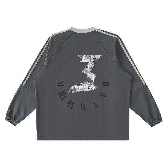 Color-Block V-Neck Long-Sleeve T-Shirt