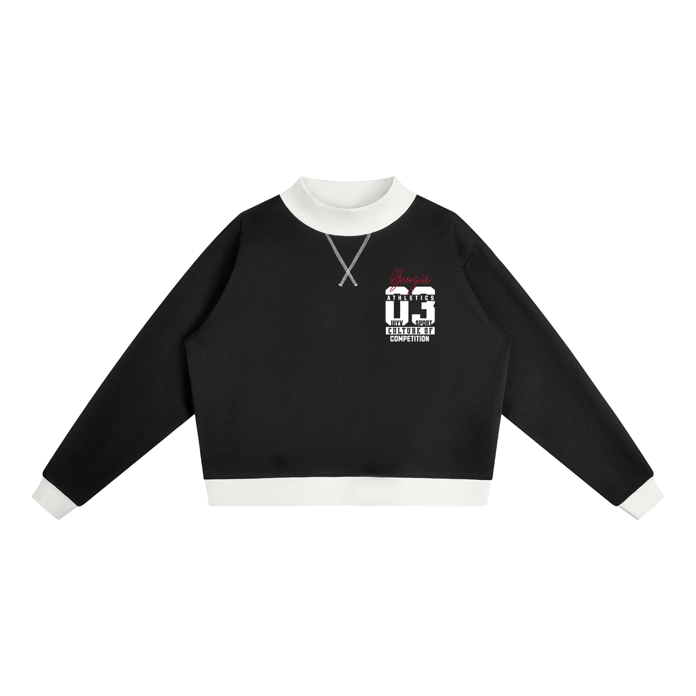 Georgia 03 Contrast Mock-Neck Sweatshirt