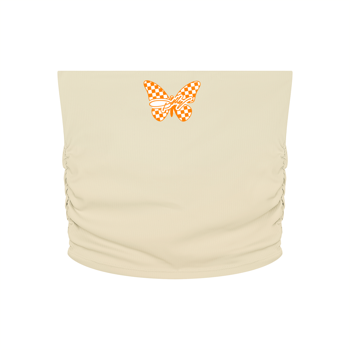 Dolly Butterfly Ruched Tube Top