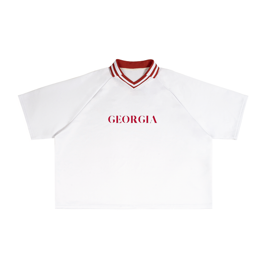 Contrast Lapel Collar Georgia T-Shirt