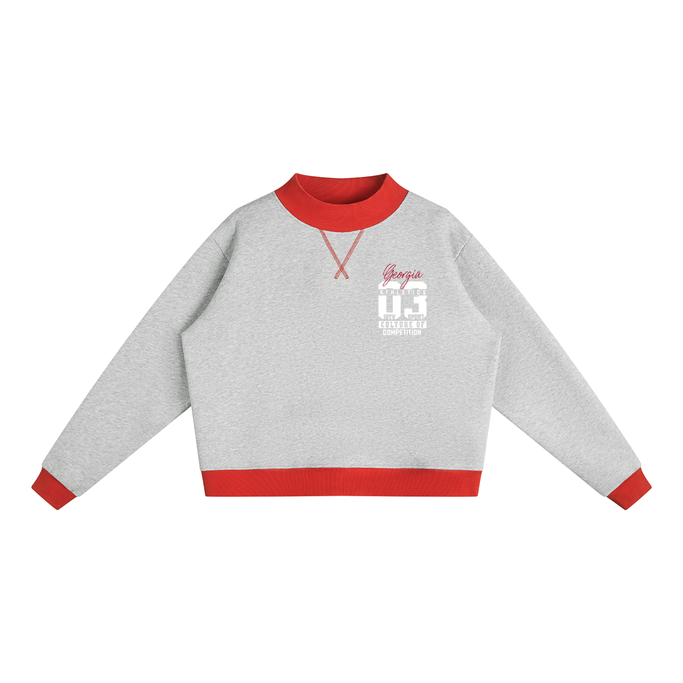 Georgia 03 Contrast Mock-Neck Sweatshirt
