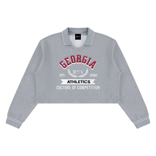 Georgia Athletics Collared Crop Sweatshirt