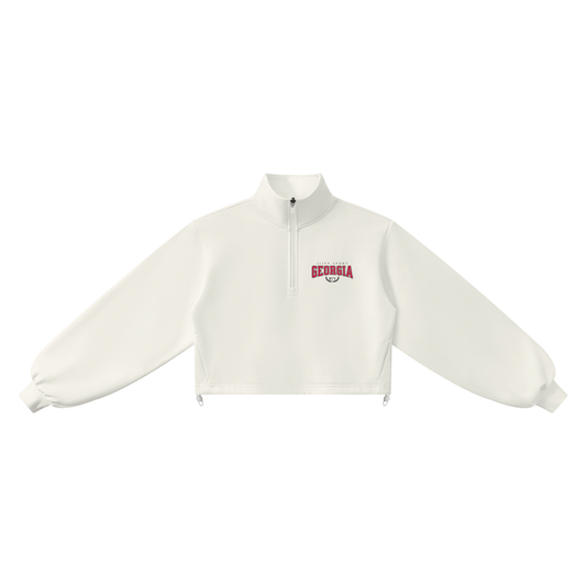 Georgia Legacy Cropped Quarter-Zip Sweatshirt