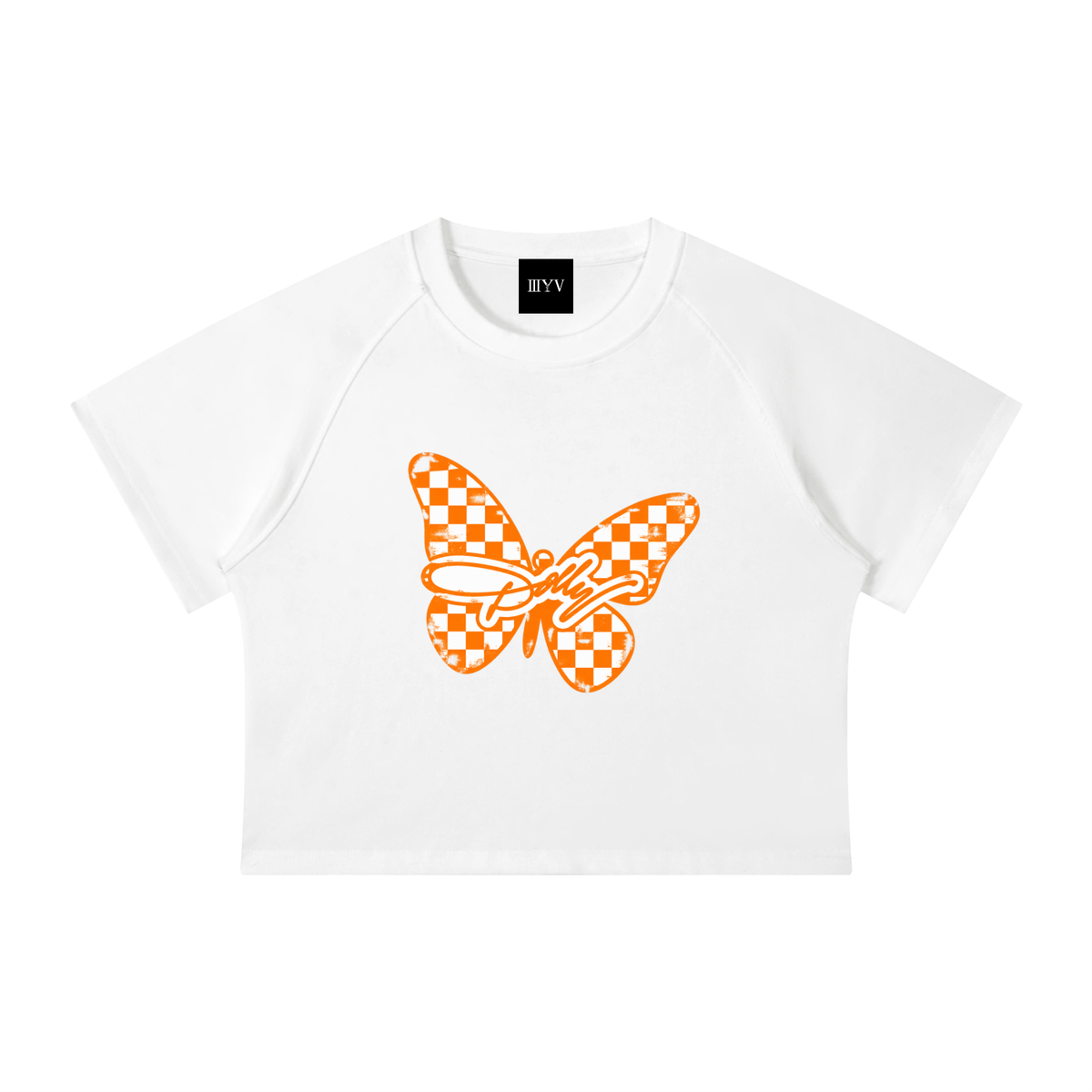 Dolly Butterfly Mineral-Wash Crop Tee