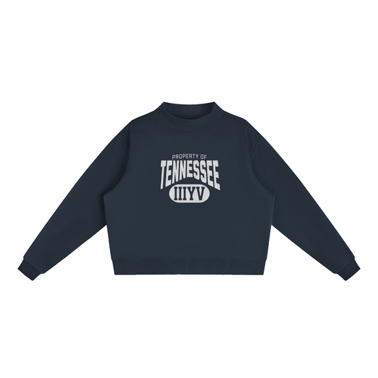 Essential Fleece Mock-Neck Crew Sweatshirt