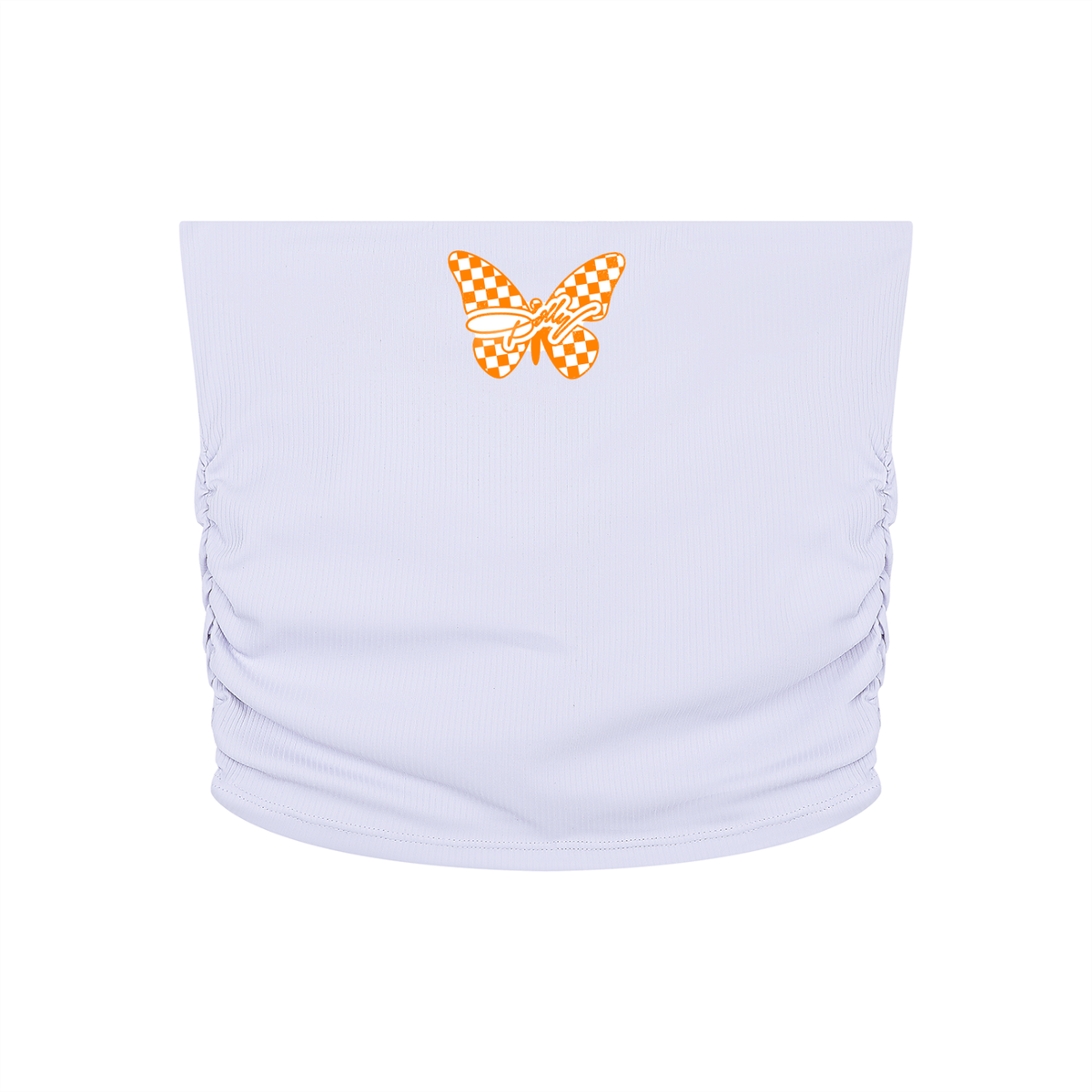 Dolly Butterfly Ruched Tube Top
