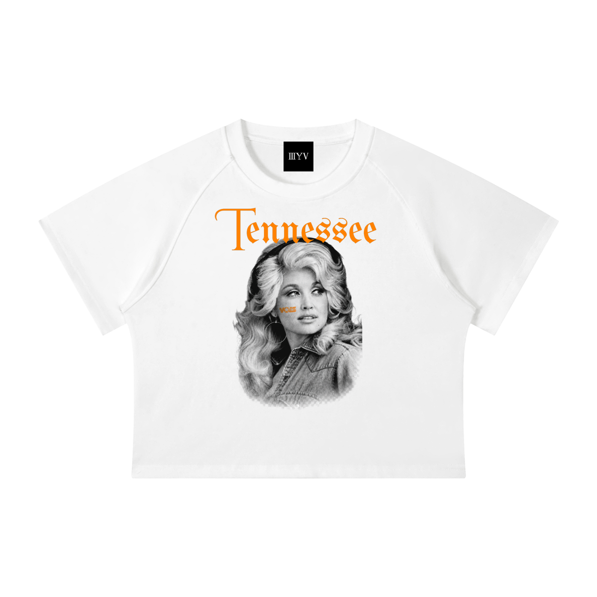 Dolly Tennessee Portrait Mineral-Wash Crop Tee